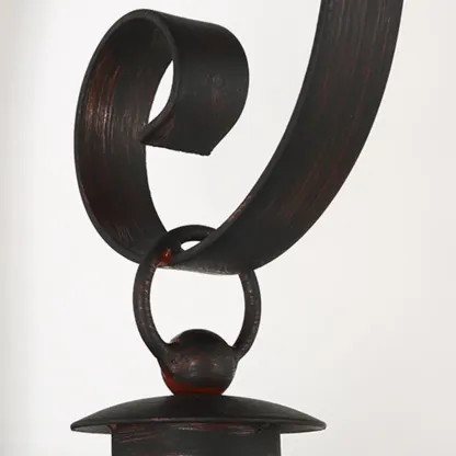 Vintage Black Outdoor Wall Light with Geometric Glass Image - 13