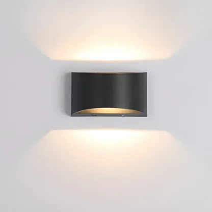 Modern Warm Light Black Metal Wall Sconce Image - 6