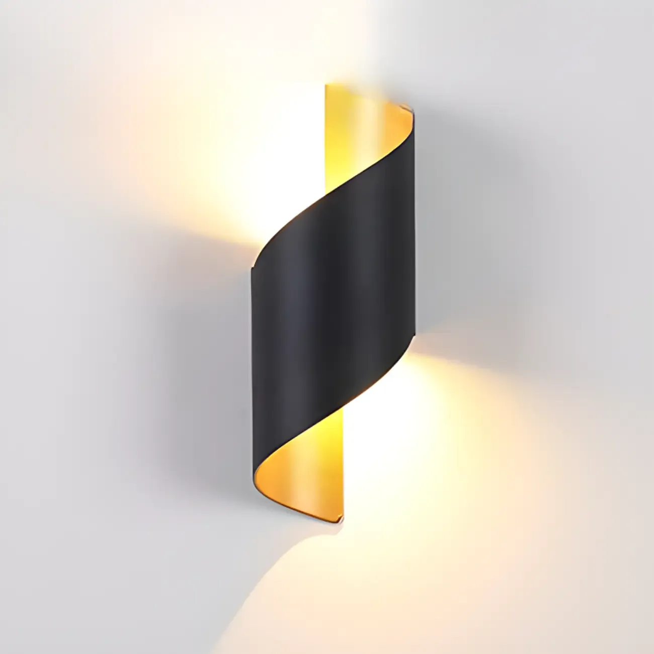 Modern Warm Light Black Metal Wall Sconce Image - 7