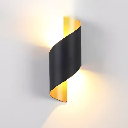 Modern Warm Light Black Metal Wall Sconce Image - 7