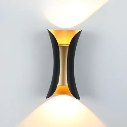 Modern Warm Light Black Metal Wall Sconce Image - 8