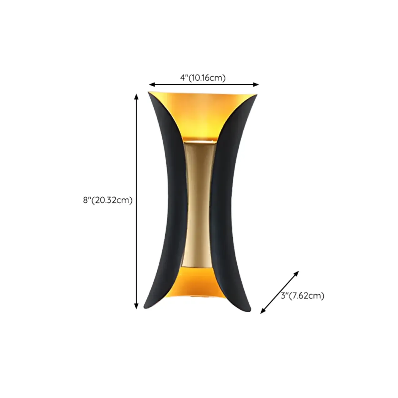 Modern Warm Light Black Metal Wall Sconce Image - 13