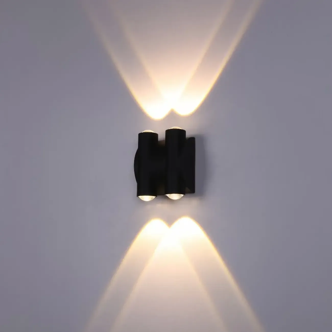 Multi-Light Metal Glass Charming Up Down Outdoor Wall Sconce | HomeyFad