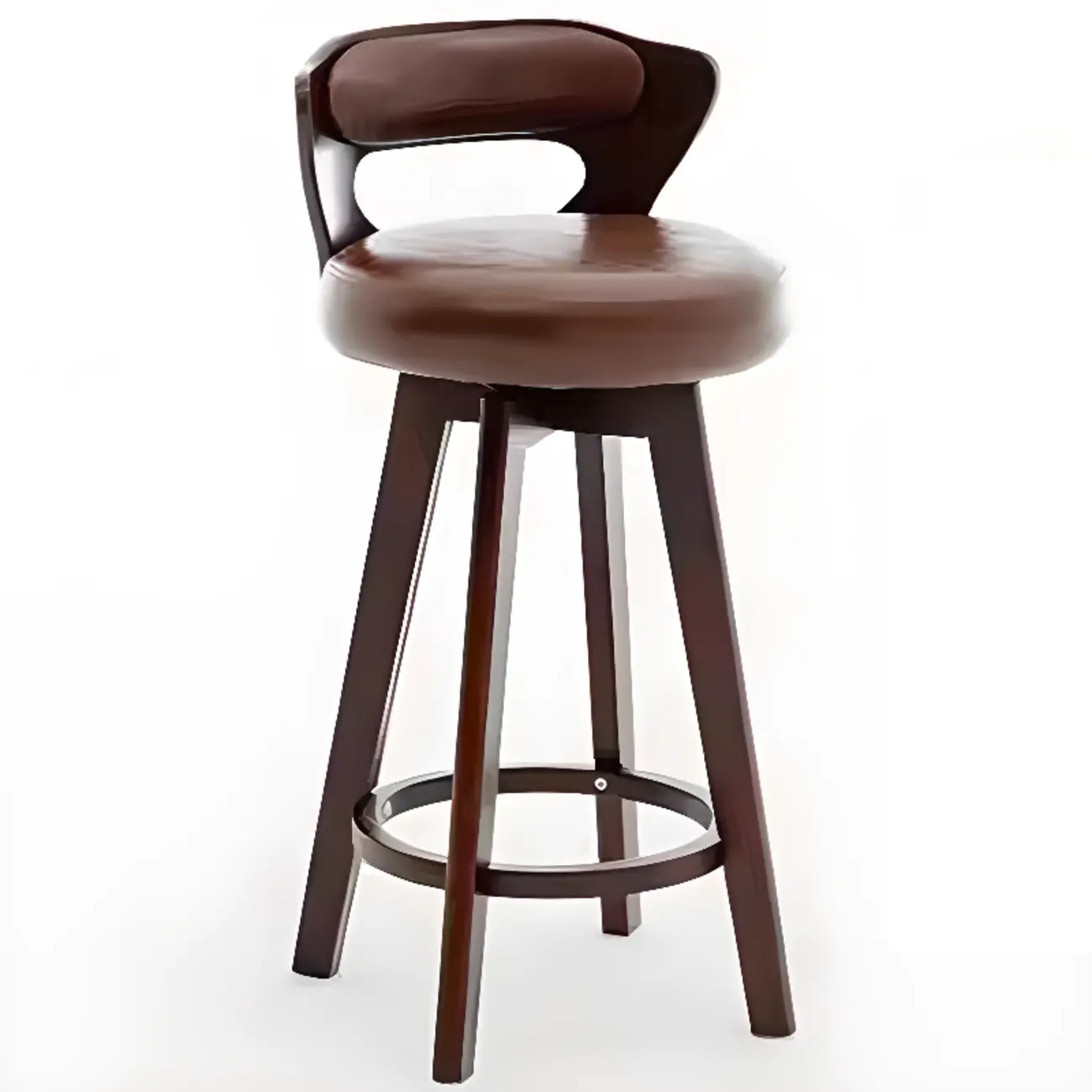 Wooden Upholstered Swivel Low Back Bar Stools Image - 12 | homeyfad