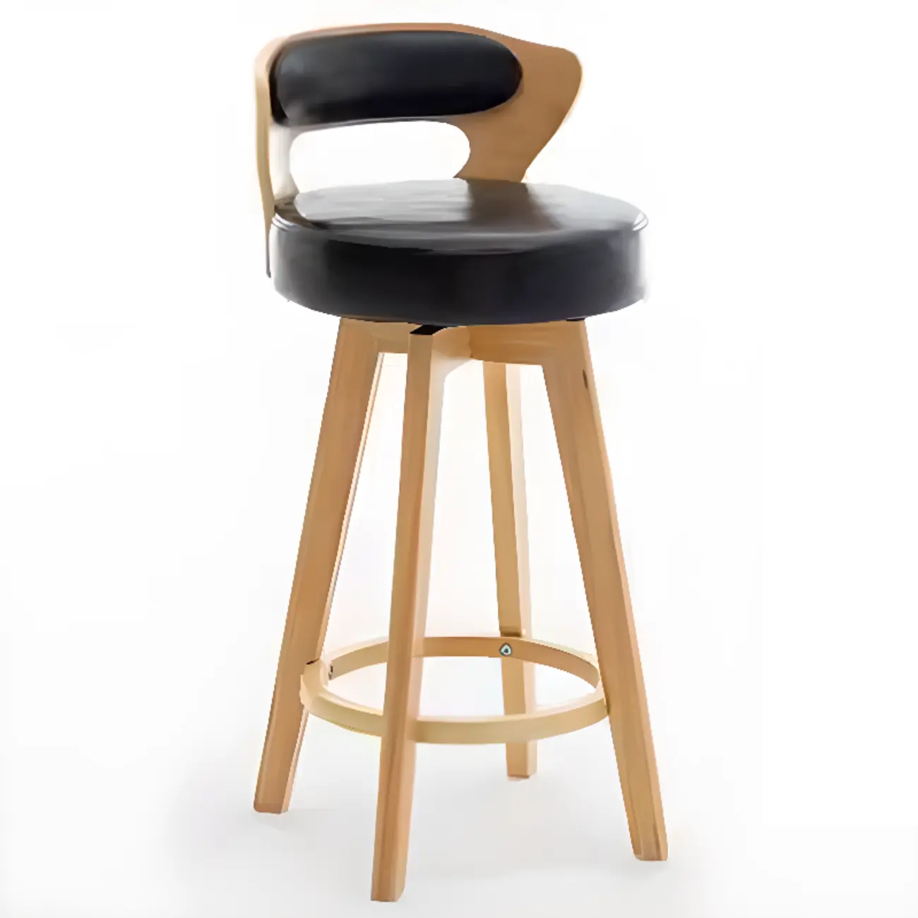 Wooden Upholstered Swivel Low Back Bar Stools Image - 25 | homeyfad