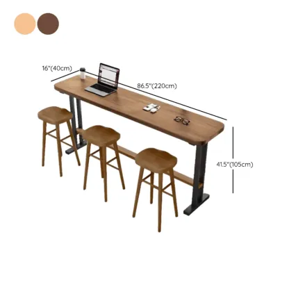 Modern Natural Wood Fixed Design Bar Tables Image - 14