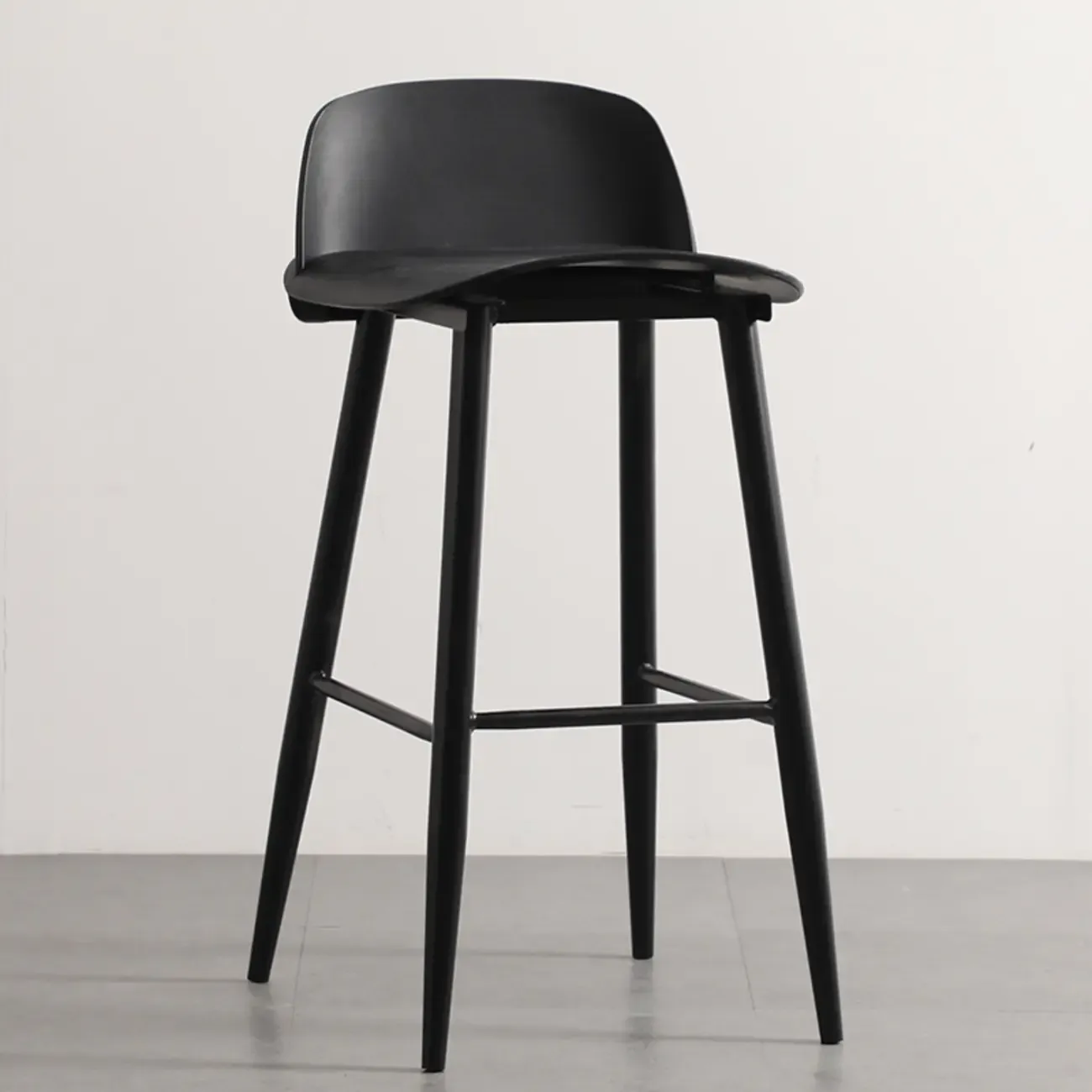 Contemporary Plastic Saddle Seat Low Back Bar Stools Image - 2