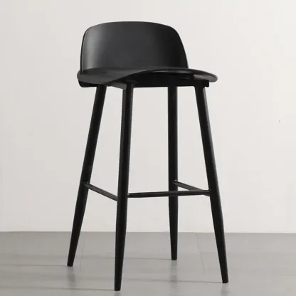 Contemporary Plastic Saddle Seat Low Back Bar Stools Image - 2