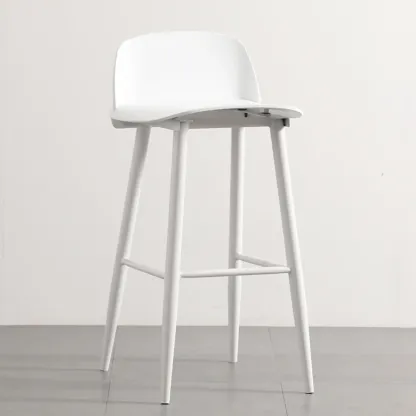 Contemporary Plastic Saddle Seat Low Back Bar Stools Image - 3
