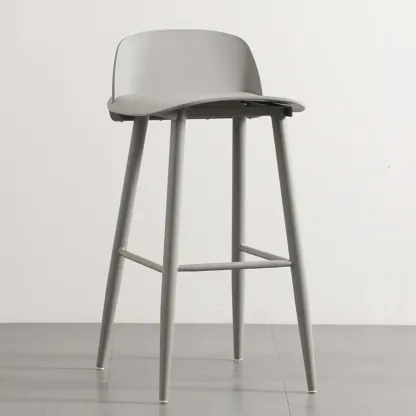 Contemporary Plastic Saddle Seat Low Back Bar Stools Image - 4