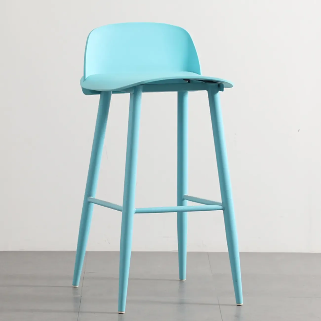 Contemporary Plastic Saddle Seat Low Back Bar Stools Image - 7