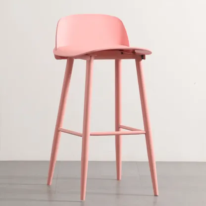 Contemporary Plastic Saddle Seat Low Back Bar Stools Image - 6
