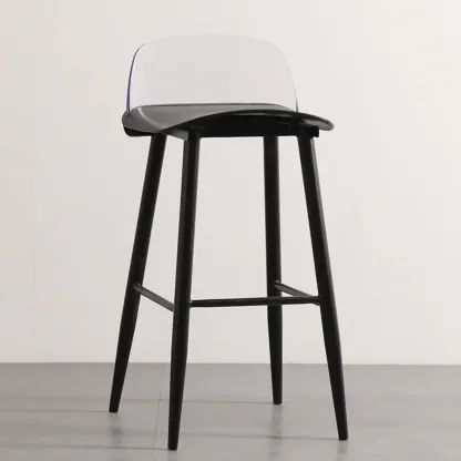 Contemporary Plastic Saddle Seat Low Back Bar Stools Image - 9