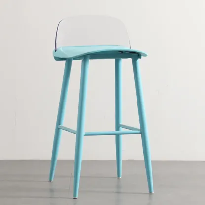 Contemporary Plastic Saddle Seat Low Back Bar Stools Image - 13