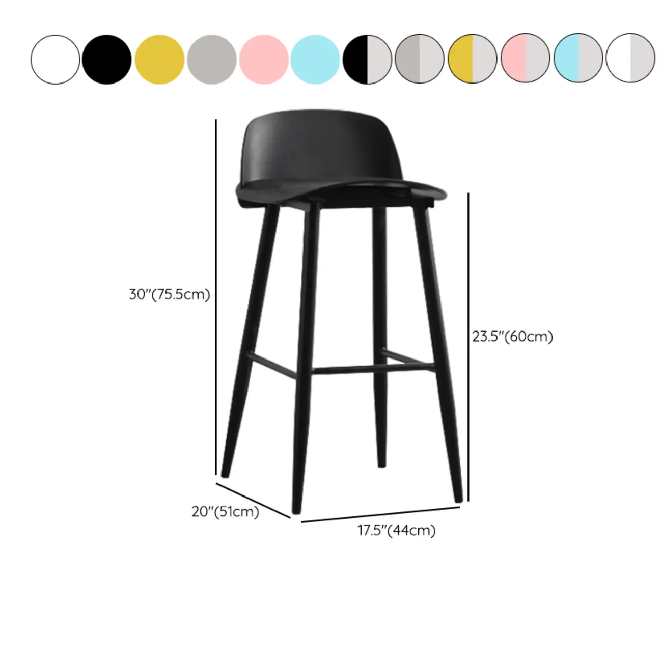 Contemporary Plastic Saddle Seat Low Back Bar Stools #size | homeyfad