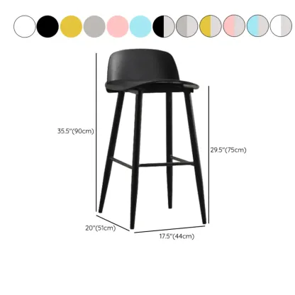 Contemporary Plastic Saddle Seat Low Back Bar Stools Image - 19