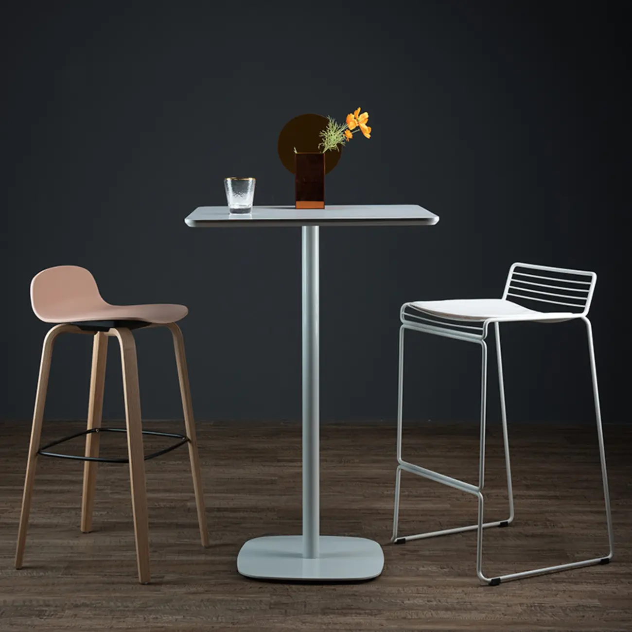 Modern Square Bar Table with Leg Support for Kitchens Image - 1 | homeyfad