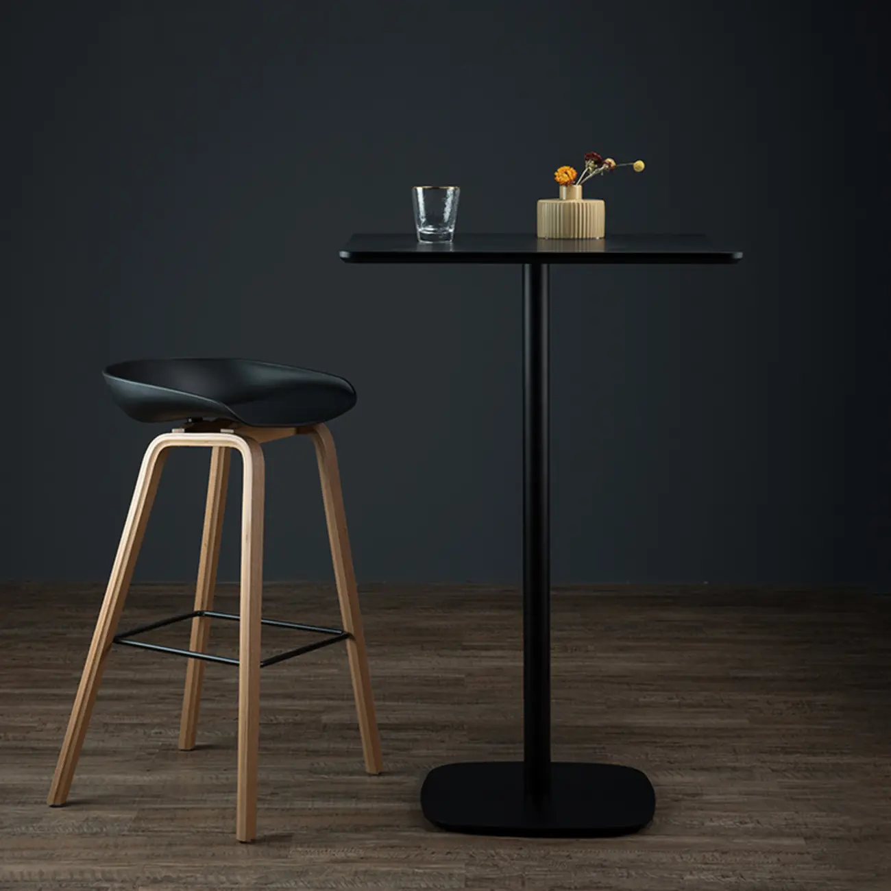 Modern Square Bar Table with Leg Support for Kitchens Image - 3 | homeyfad