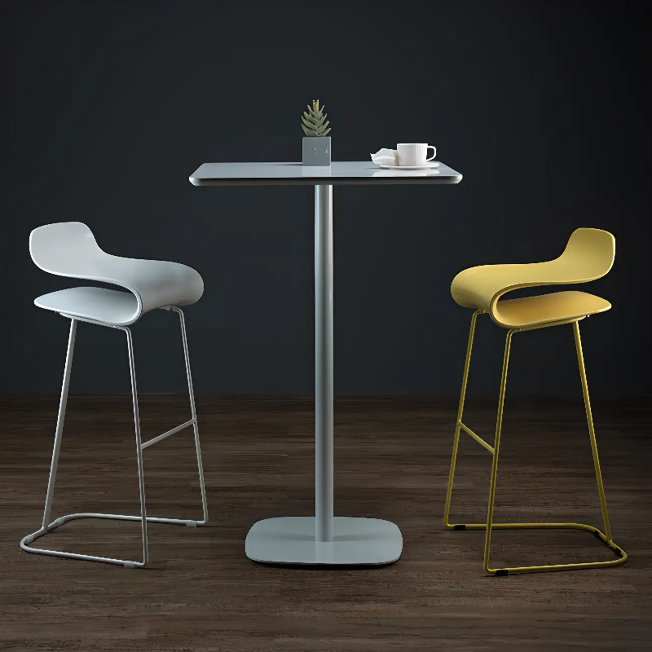 Modern Square Bar Table with Leg Support for Kitchens Image - 4 | homeyfad