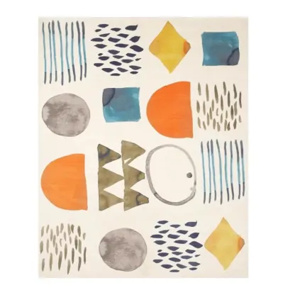 Modern Blend Indoor Checkered Rectangle Area Rug Image - 2
