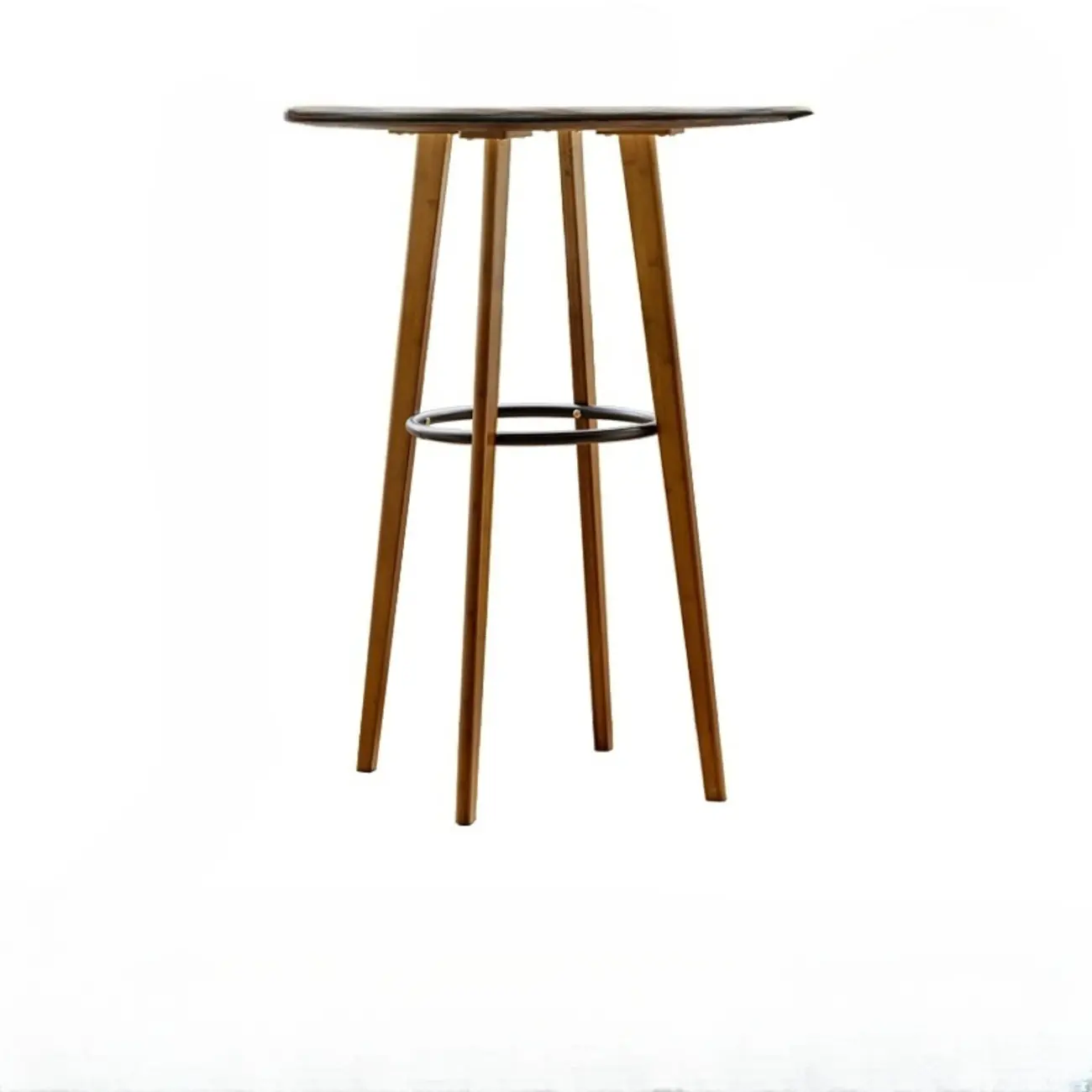 Modern Fixed Top Bamboo Orbicular Bar Tables Image - 2 | homeyfad