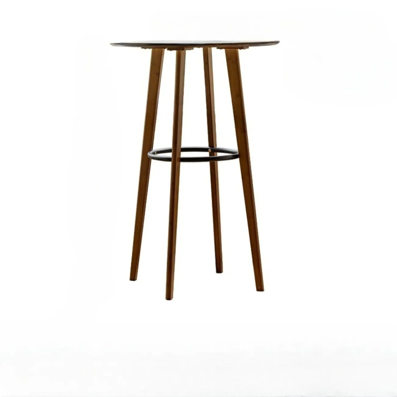 Modern Fixed Top Bamboo Orbicular Bar Tables Image - 3 | homeyfad