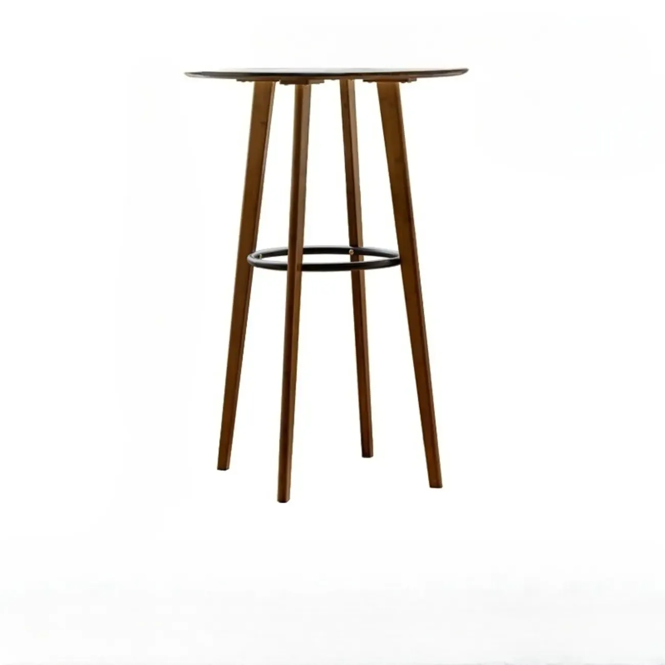 Modern Fixed Top Bamboo Orbicular Bar Tables Image - 3