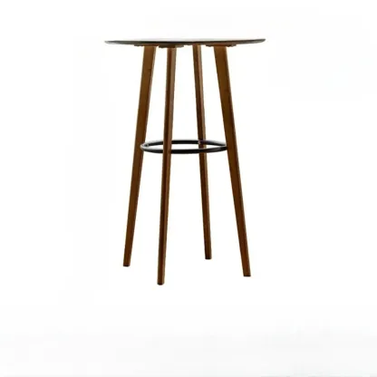Modern Fixed Top Bamboo Orbicular Bar Tables Image - 3