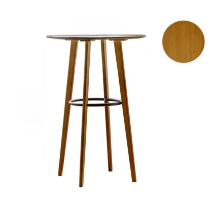 Modern Fixed Top Bamboo Orbicular Bar Tables Image - 5