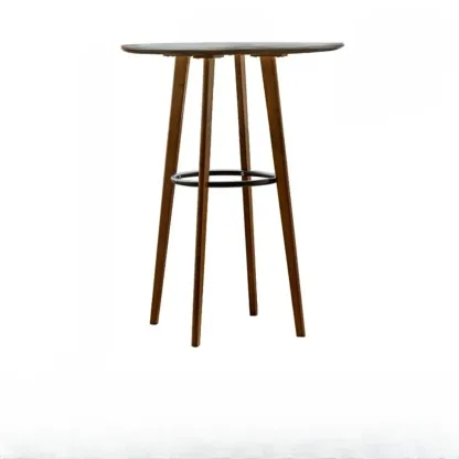 Modern Fixed Top Bamboo Orbicular Bar Tables Image - 11
