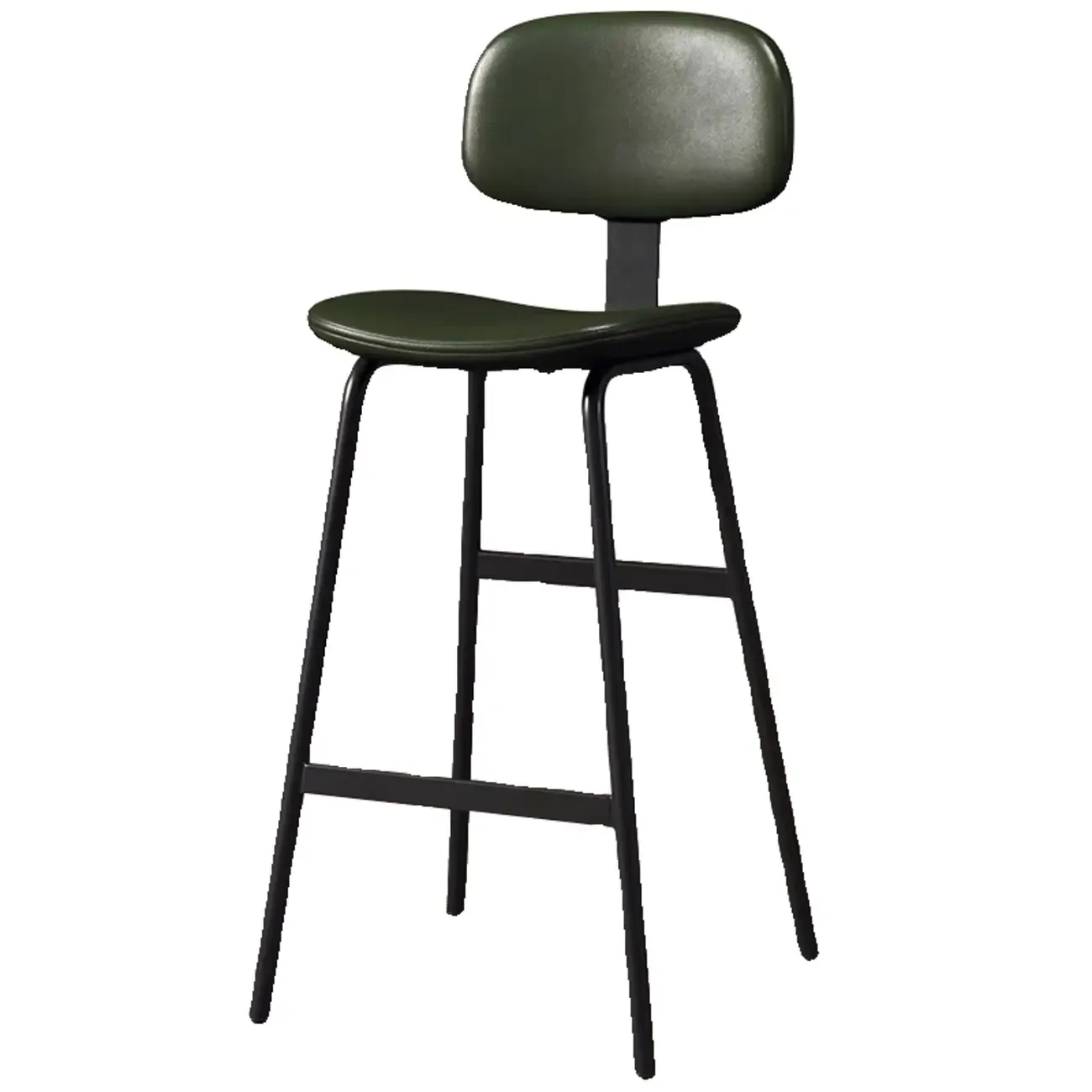 Saddle Leather Modern Ergonomic Low Back Bar Stool for Kitchen Image - 9