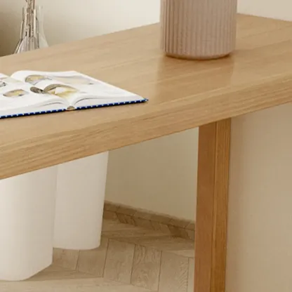 Scandinavian Brown Pine Fixed Storage Bar Tables Image - 7