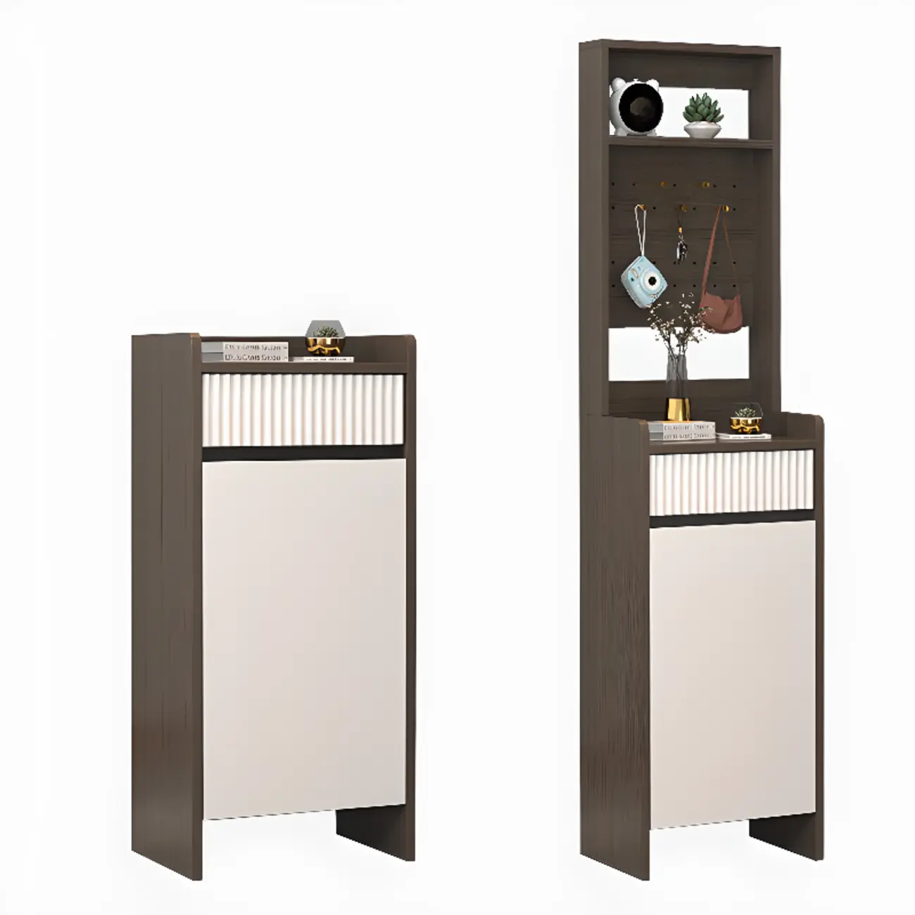 Modern Wood Shoe Cabinet with Drawer and Shelves | homeyfad