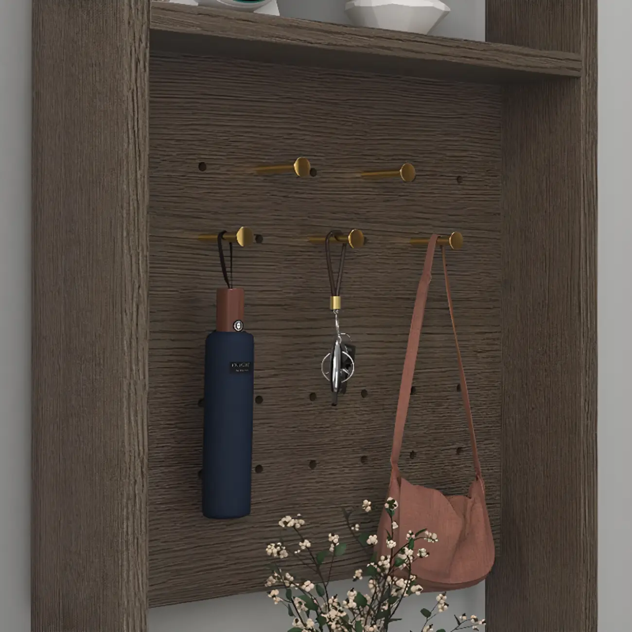 Modern Wood Shoe Cabinet with Drawer and Shelves | homeyfad