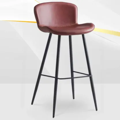Low-Key Black Metal Low Back Footrest Bar Stools Image - 14