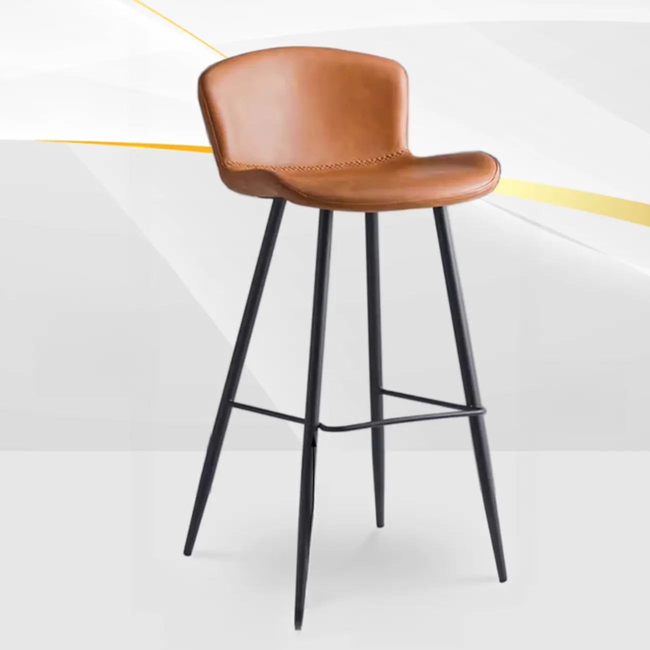 Low-Key Black Metal Low Back Footrest Bar Stools Image - 26 | homeyfad