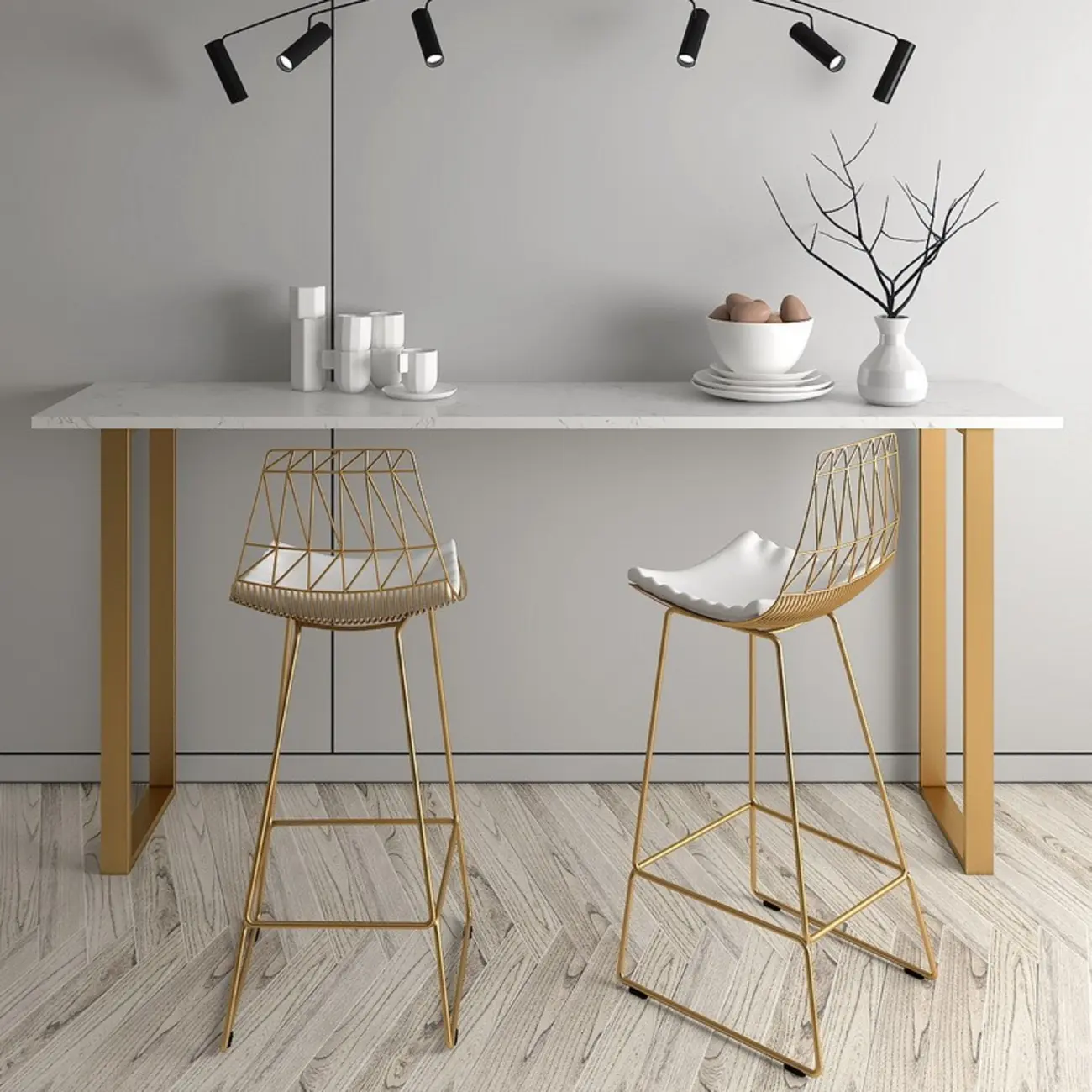 Modern White High Bar Table with Fixed Top for Dining and Bars Image - 6 | homeyfad