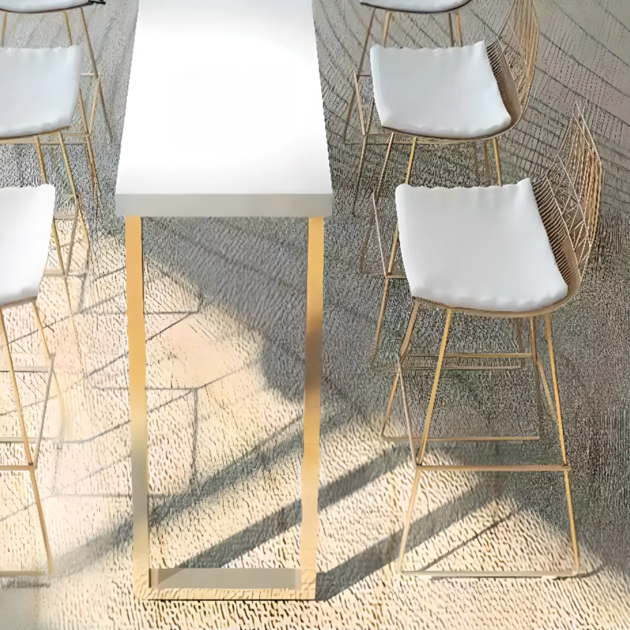 Modern White High Bar Table with Fixed Top for Dining and Bars Image - 8 | homeyfad