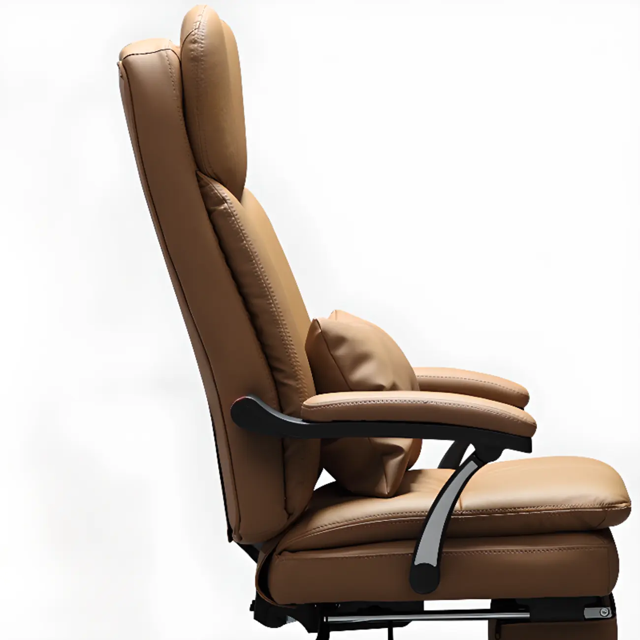 Stylish Brown Leather Reclining Executive Office Chair Image - 9 | homeyfad