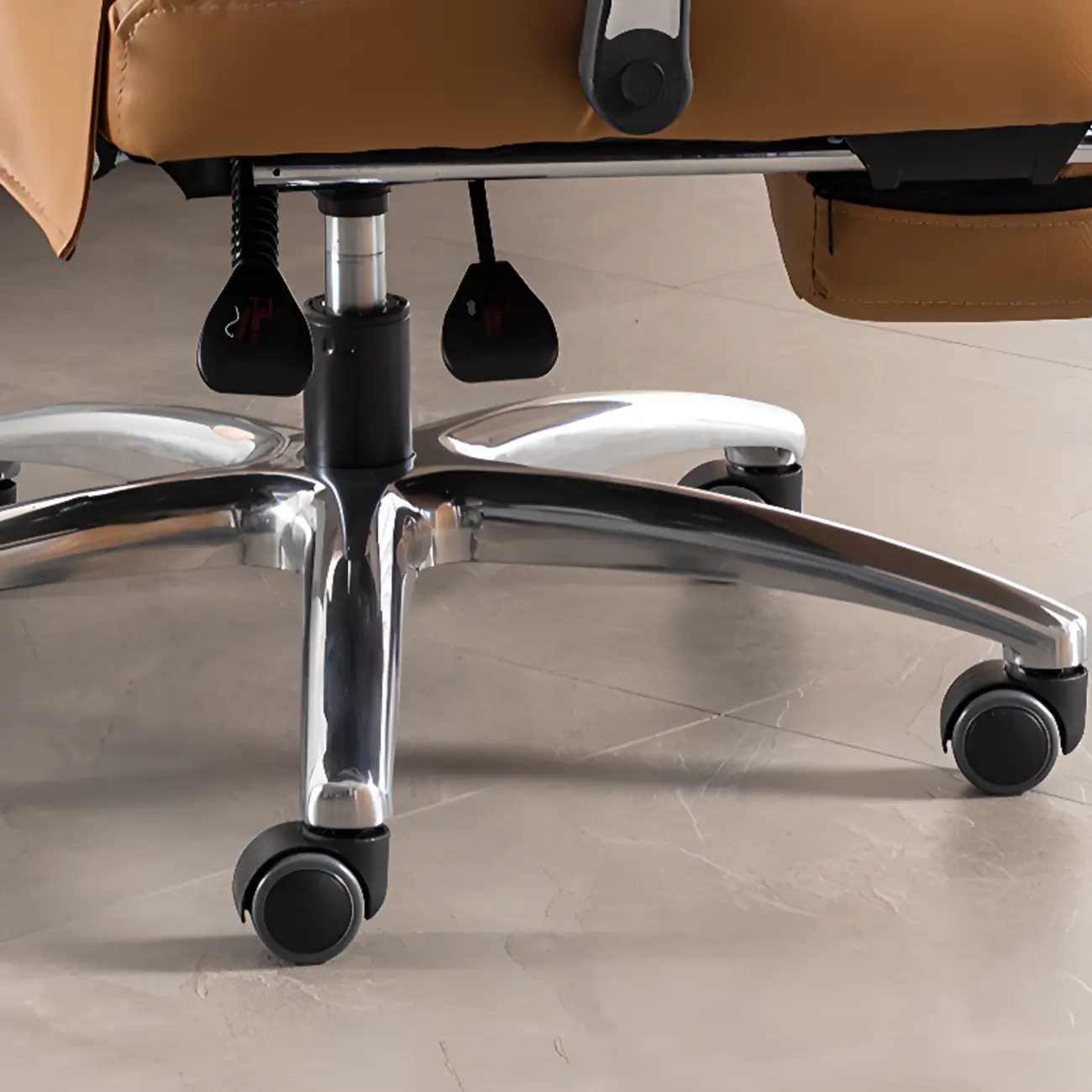 Stylish Brown Leather Reclining Executive Office Chair Image - 14 | homeyfad