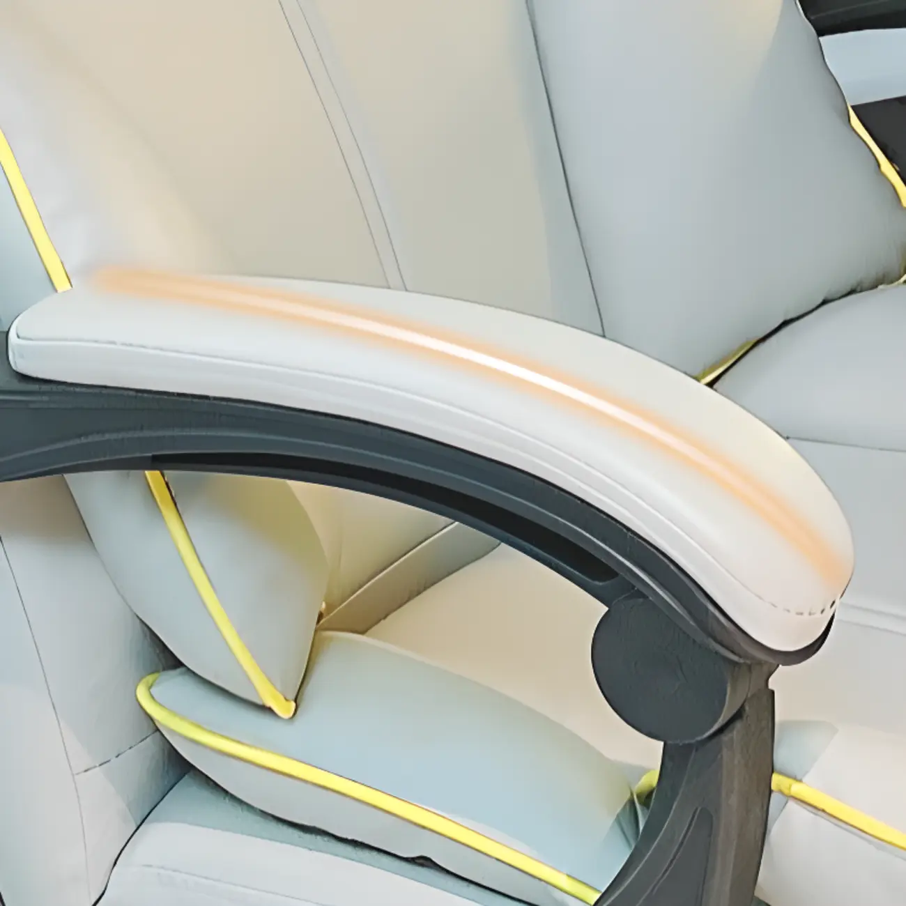 Modern White Leather Reclining Office Chair Image - 9 | homeyfad