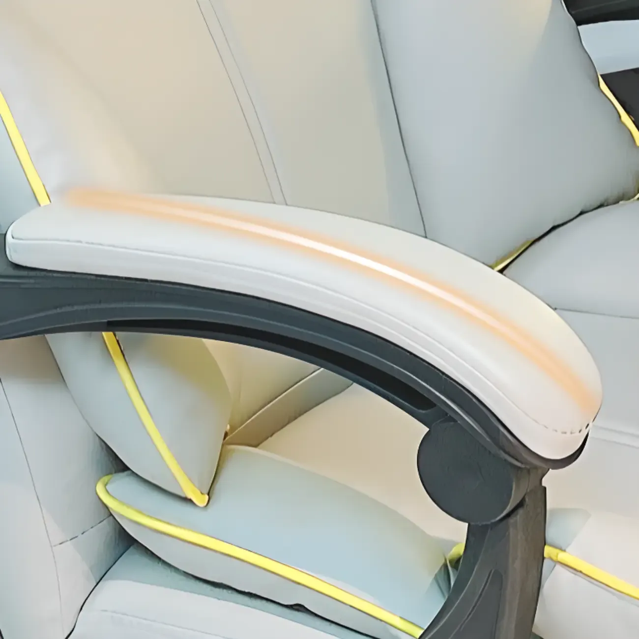 Modern White Leather Reclining Office Chair Image - 9