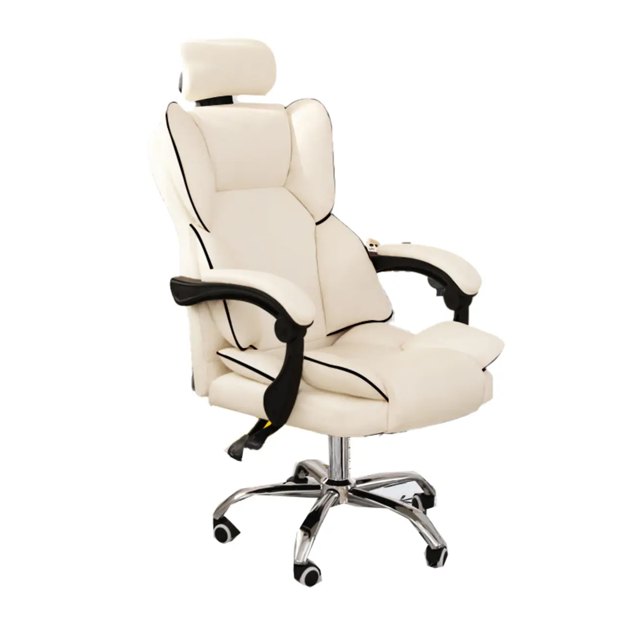 Modern White Leather Reclining Office Chair Image - 10 | homeyfad