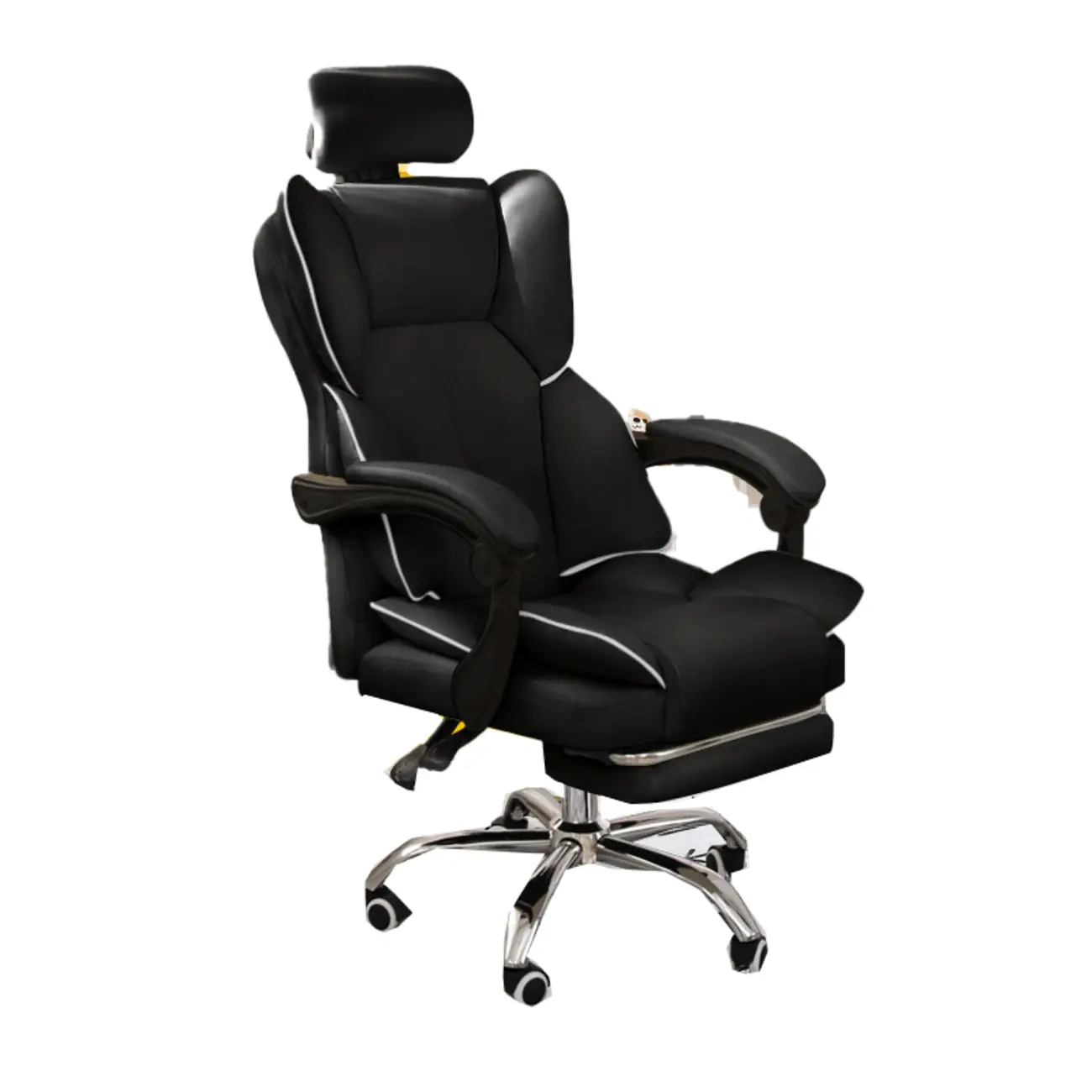 Modern White Leather Reclining Office Chair Image - 13 | homeyfad