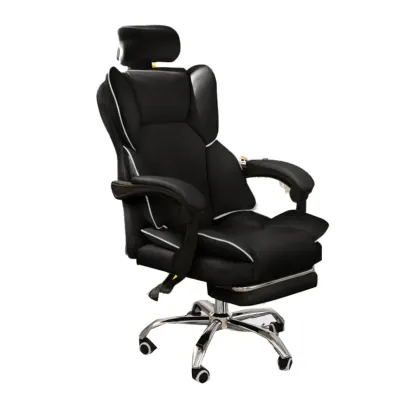 Modern White Leather Reclining Office Chair Image - 13