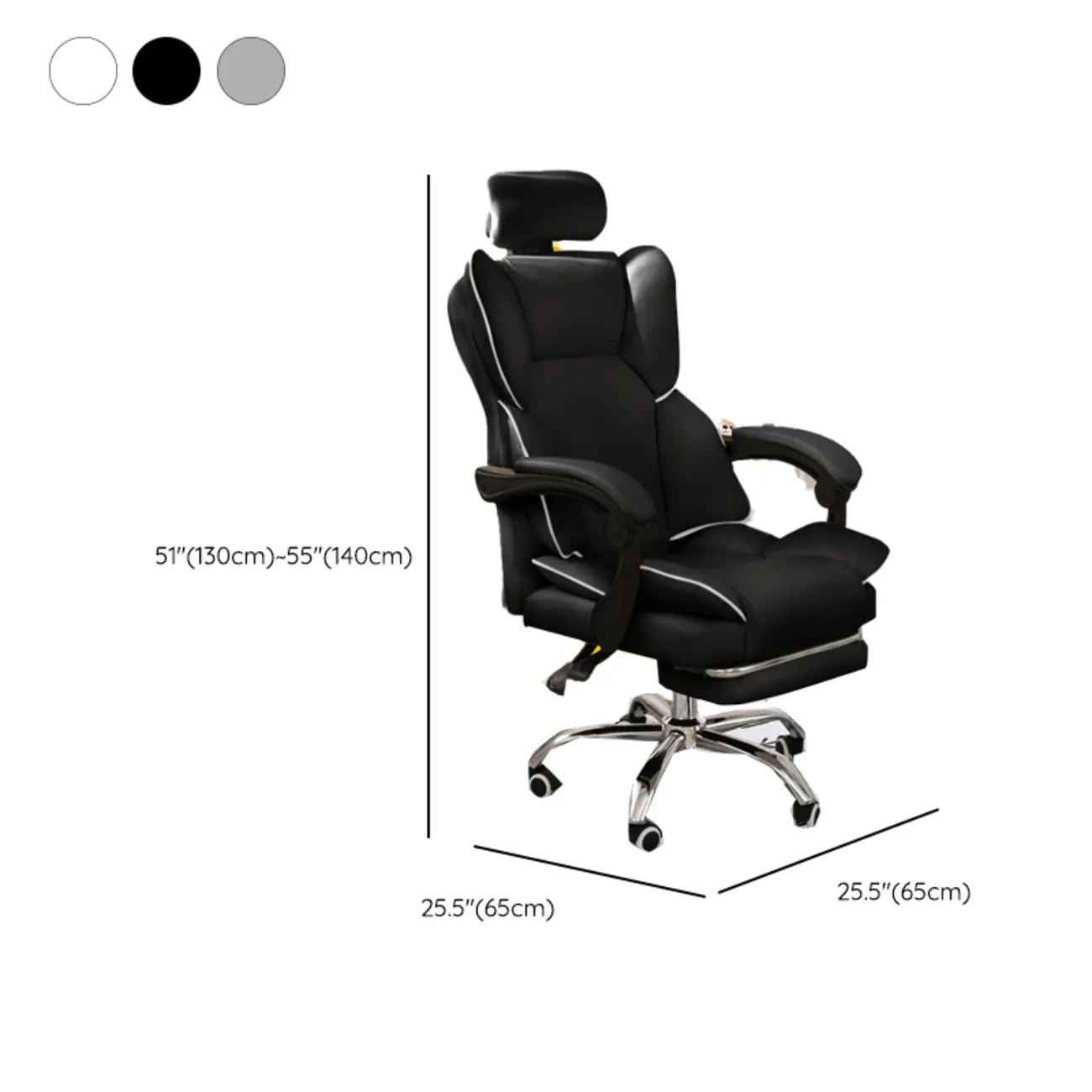 Modern White Leather Reclining Office Chair #size | homeyfad