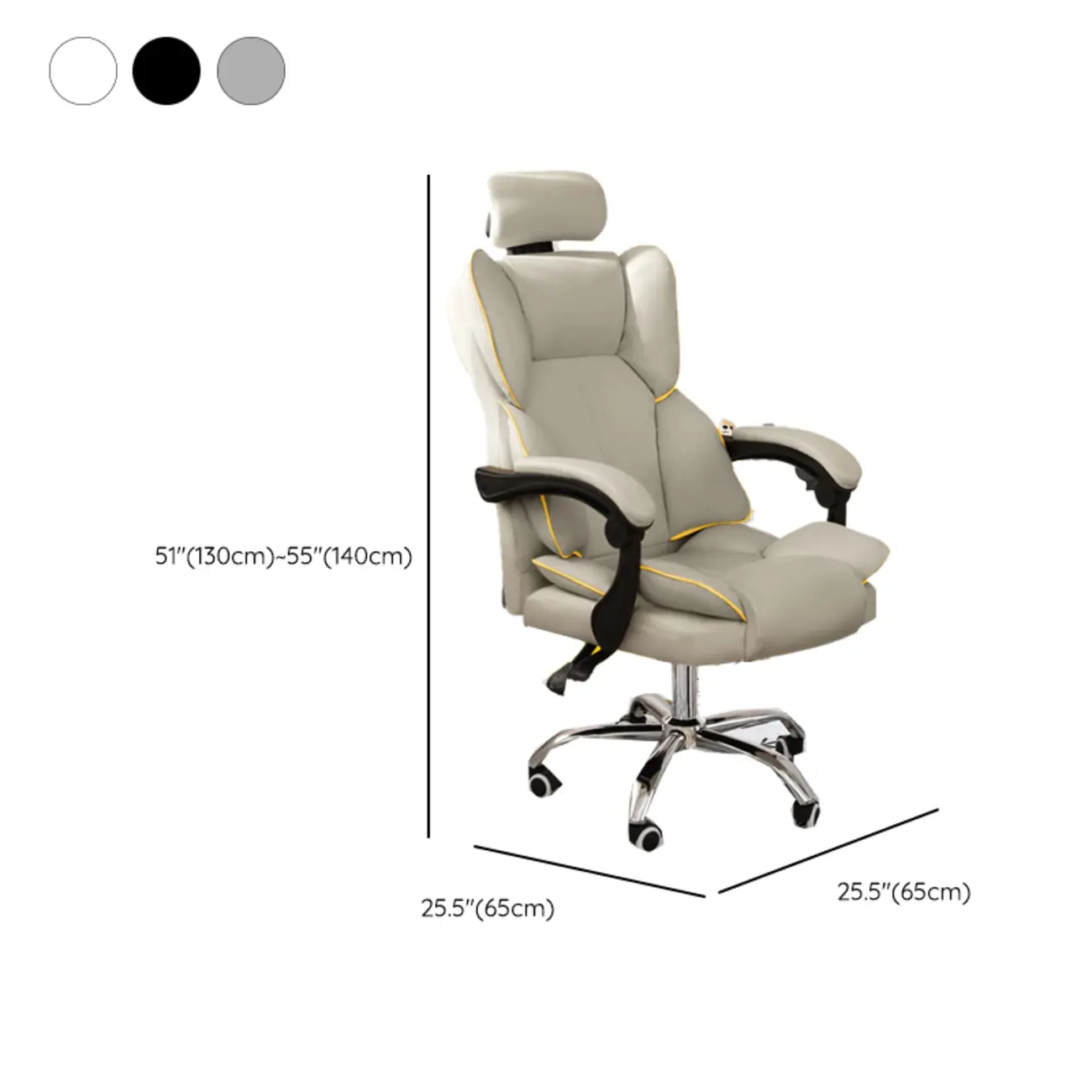 Modern White Leather Reclining Office Chair Image - 15 | homeyfad