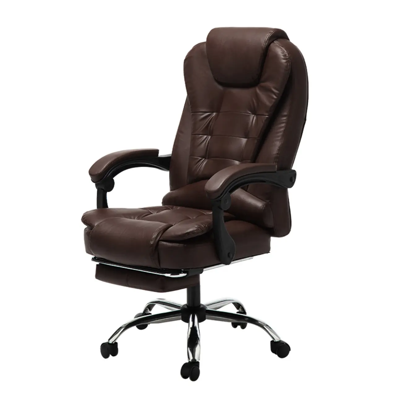Executive Ergonomic Black Leather Reclining Office Chair Image - 8 | homeyfad
