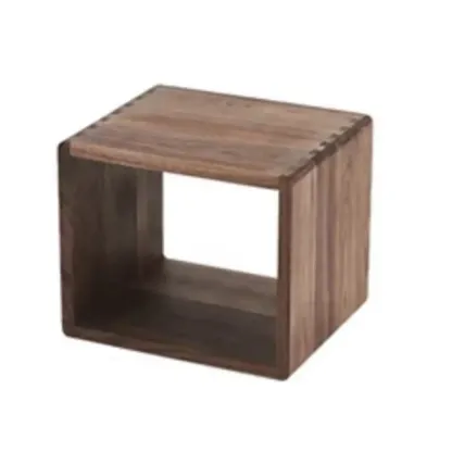 Horizontal Short Brown Wood Open Back Bookcase Image - 5