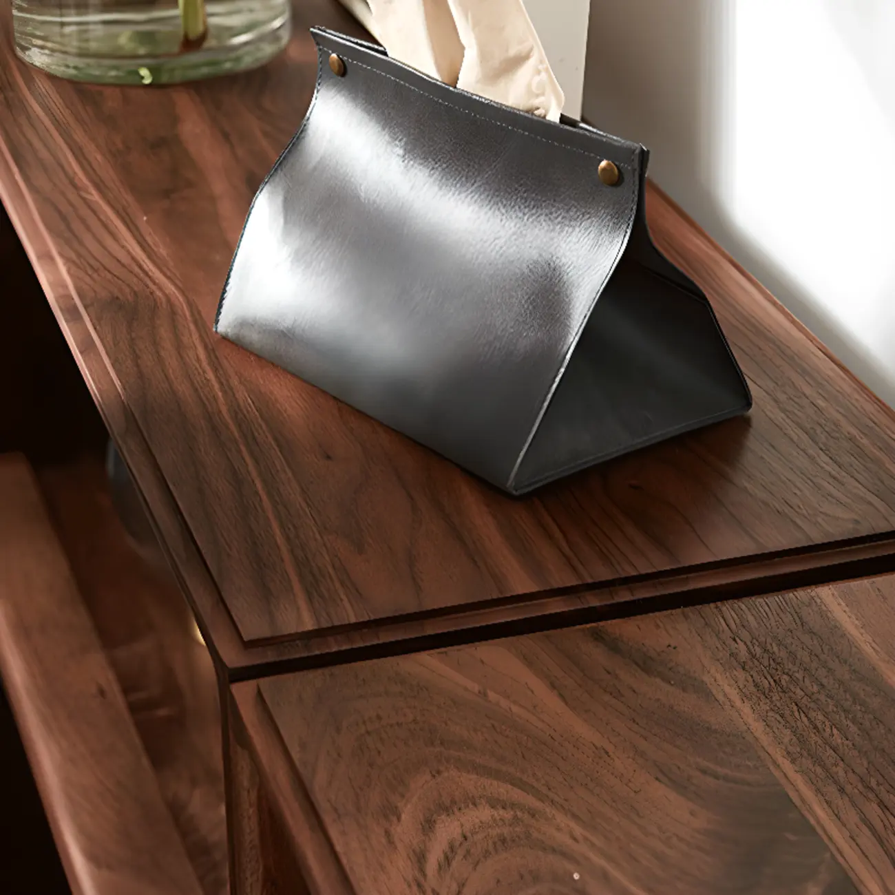 Horizontal Short Brown Wood Open Back Bookcase Image - 7 | homeyfad